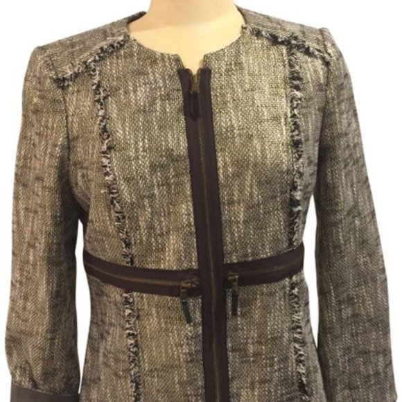 Etcetera Jacket Brown Multi Textured Metallic - Picture 3 of 13